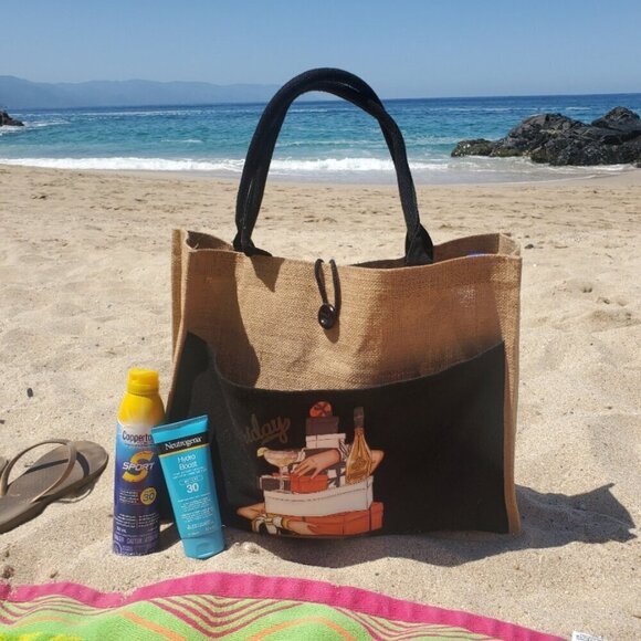 Custom Canvas Tote Bag, Large Size - Skulls Option #1 - Cream or Black Tote - Picture 12 of 14